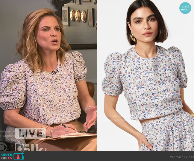 Cami NYC Flor Crop Top worn by Natalie Morales on The Talk