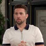 Chad’s white contrast trim polo shirt on Days of our Lives