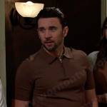 Chad’s brown zip polo shirt on Days of our Lives