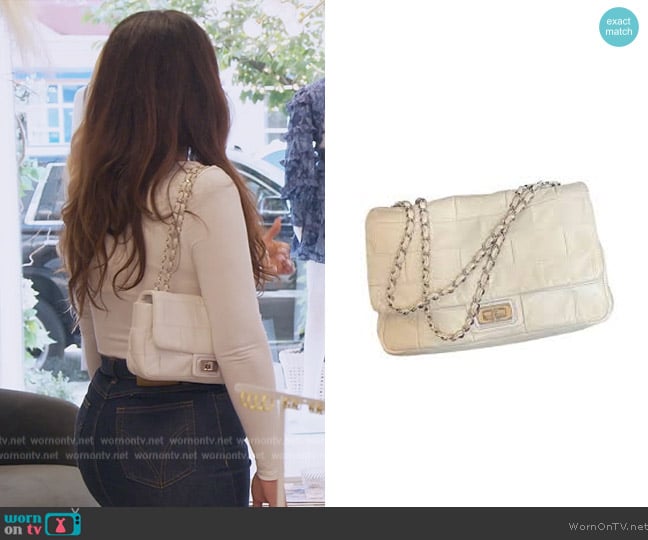 Chanel Leather Quilted Shoulder Bag worn by Jennifer Aydin on The Real Housewives of New Jersey