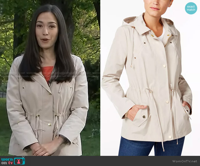 Charter Club Water-Resistant Hooded Anorak Jacket in Sedona Dust worn by Emilie Ikeda on Today