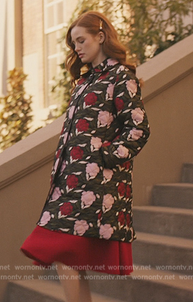 Cheryl's floral jacquard coat on Riverdale