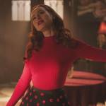 Cheryl’s black floral rhinestone embellished skirt on Riverdale