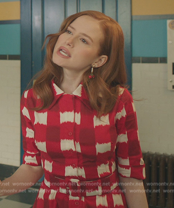Cheryl's red check shirtdress on Riverdale