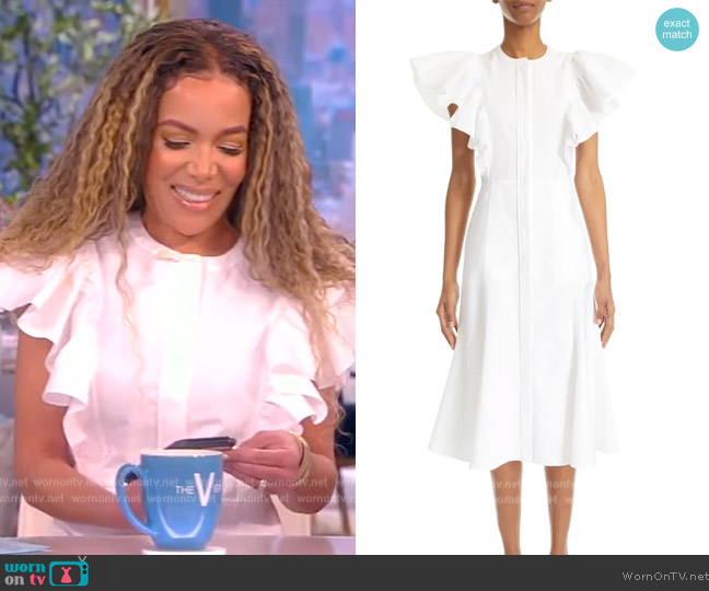 WornOnTV: Sunny’s white flutter sleeve dress on The View | Sunny Hostin ...