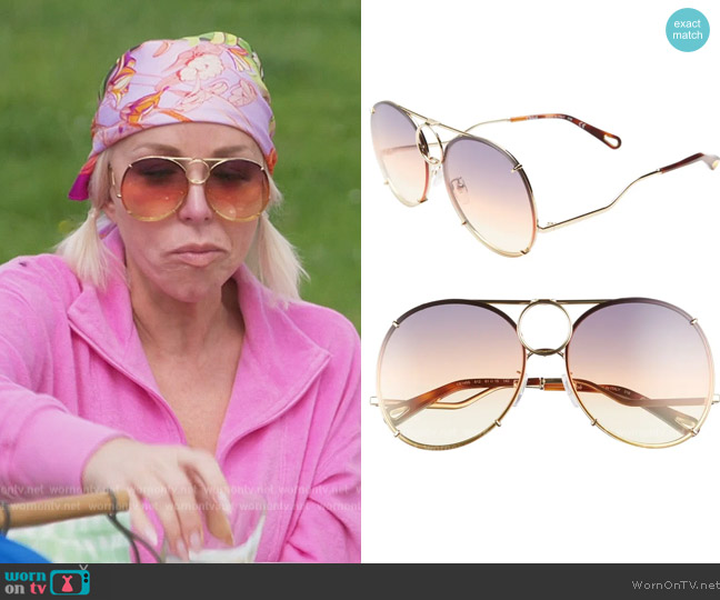  Vicky 61mm Round Aviator Sunglasses worn by Margaret Josephs on The Real Housewives of New Jersey