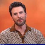 Chris Evans’s textured polo sweater shirt on Good Morning America