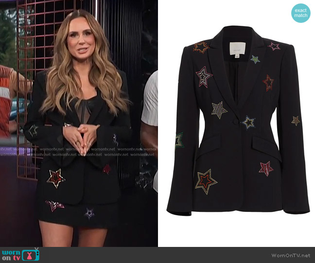 Cinq a Sept Cheyenne Star Embellished Blazer worn by Keltie Knight on E! News