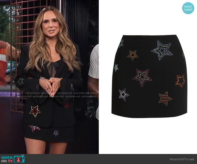 Cinq a Sept Doris Beaded Star Miniskirt worn by Keltie Knight on E! News