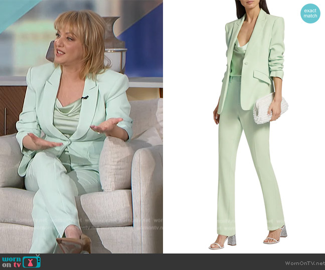 Cinq a Sept Braided Marta Silk Cami, Blazer and Pants worn by Wendi McLendon-Covey on The Talk