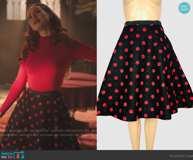  Vintage Rhinestone Embellished Skirt  worn by Cheryl Blossom (Madelaine Petsch) on Riverdale