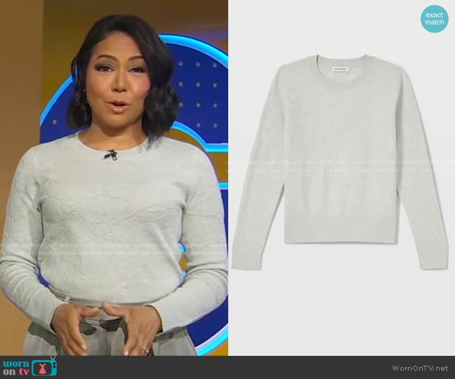 Club Monaco Floral Jacquard Sweater worn by Stephanie Ramos on Good Morning America