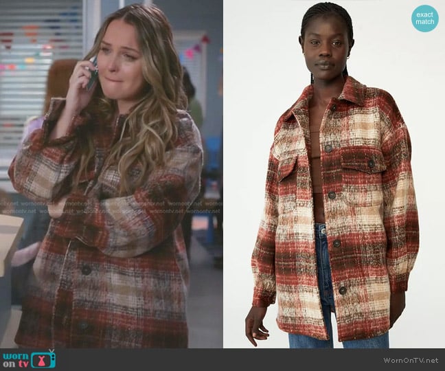 Cotton On The Shacket Jacket worn by Jo Wilson (Camilla Luddington) on Greys Anatomy