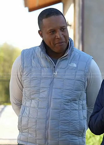 Craig Melvin's light grey quilted vest on Today