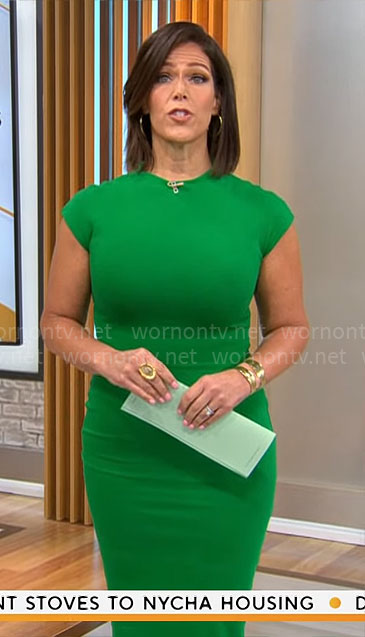 Dana Jacobson's green midi dress on CBS Saturday Morning