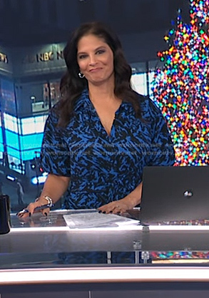 Darlene's blue printed shirtdress on Today