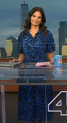 Darlene’s blue printed shirtdress on Today