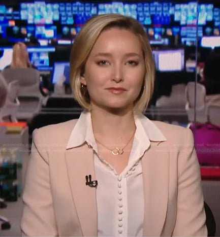 Dasha Burns’s white button down blouse on NBC News Daily