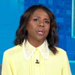 Deborah’s yellow mesh collar blouse on Good Morning America