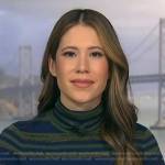 Deirdre Bosa’s metallic striped turtlneck sweater on NBC News Daily