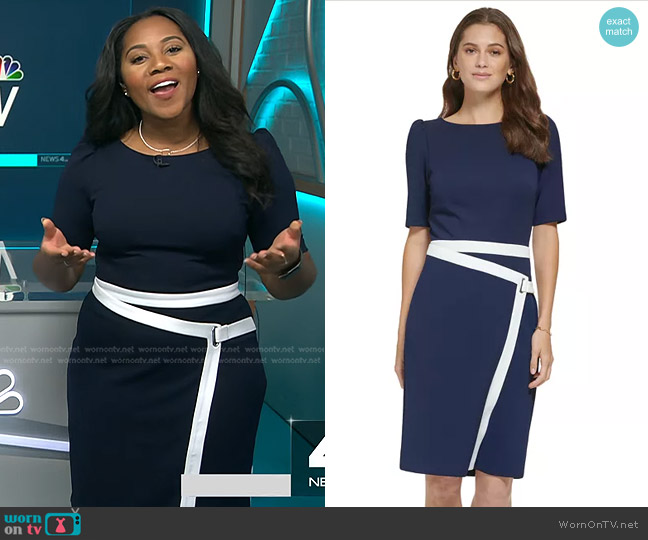 WornOnTV: Kay Angrum’s navy contrast trim dress on NBC News Daily | Kay ...