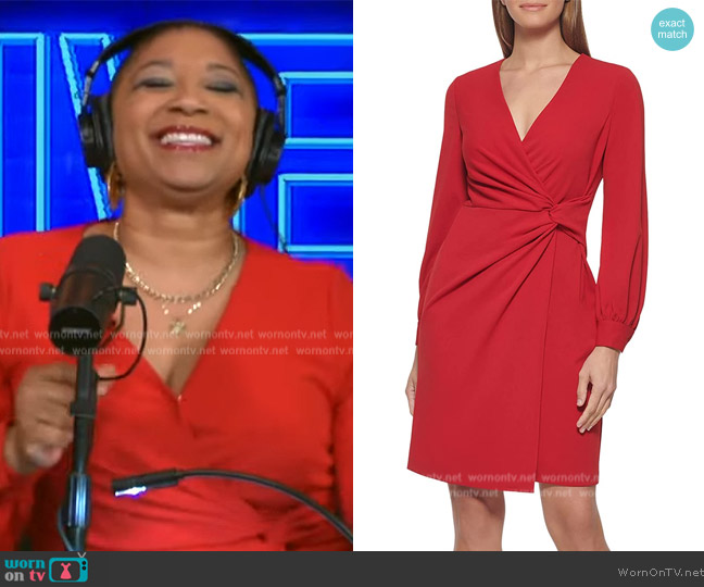 WornOnTV: Deja Vu’s red twist front dress on Live with Kelly and Mark ...