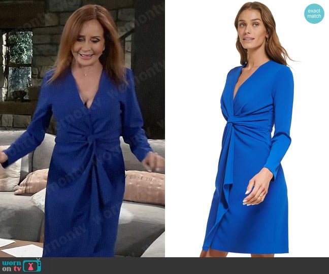 DKNY Long-Sleeve Twist-Waist Sheath Dress worn by Bobbie Spencer (Jackie Zeman) on General Hospital