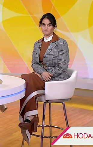 Donna’s brown dress and plaid blazer on Today