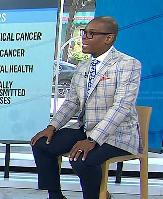 Dr. Cedrek McFadden 's grey plaid blazer on Today