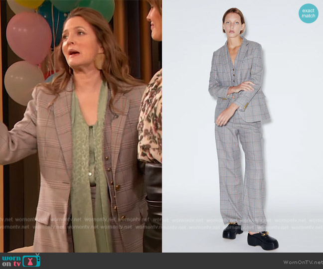 Rosetta Getty Tailored Vest worn by Drew Barrymore on The Drew Barrymore Show