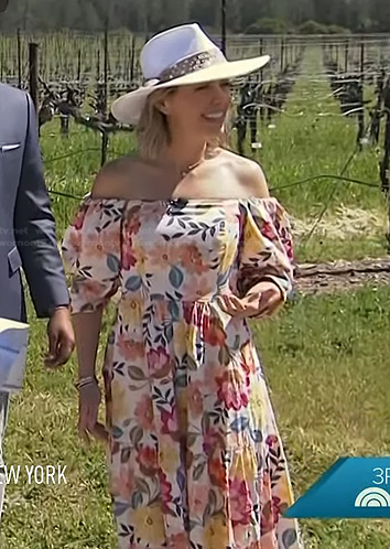 Dylan’s floral off-shoulder midi dress on Today