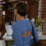 Elena’s blue sweater with cutout back on The Young and the Restless