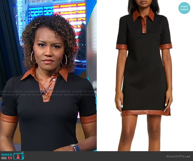 Eliza J Faux Leather Trim Shirtdress worn by Janai Norman on Good Morning America