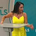 Elizabeth Werner’s yellow eyelet jumpsuit on CBS Mornings