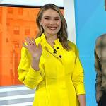 Elizabeth Olsen’s yellow buttoned dress on Today