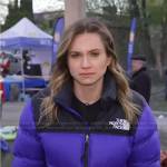 Ellison Barber’s blue down jacket on NBC News Daily