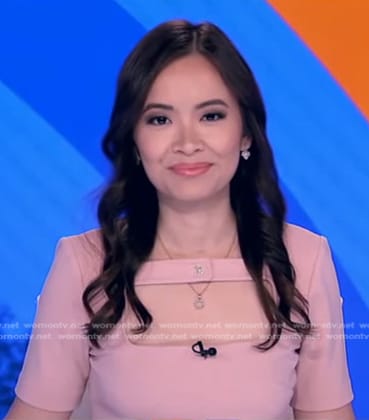 Em Nguyen’s pink cutout dress on Good Morning America