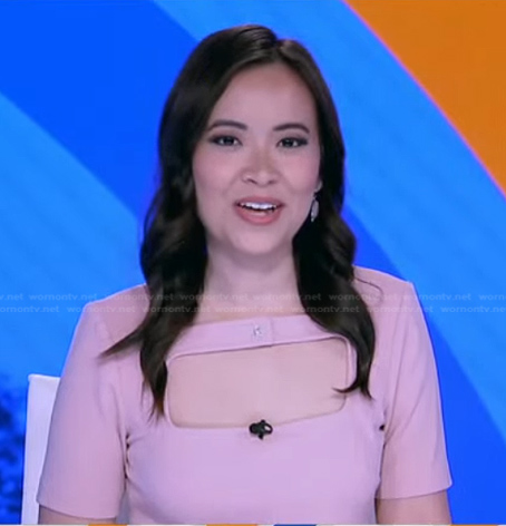 Em Nguyen’s pink cutout dress on Good Morning America