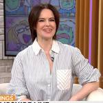 Emily Hampshire’s striped shirt on CBS Mornings