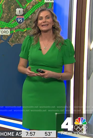 Emily West’s green puff sleeve dress on Today