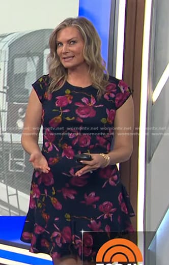 Emily West's navy floral dress on Today