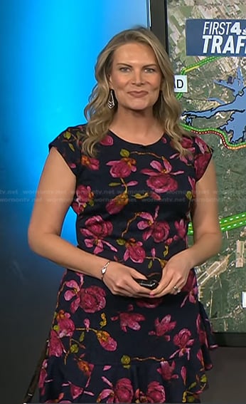 Emily West’s navy floral dress on Today