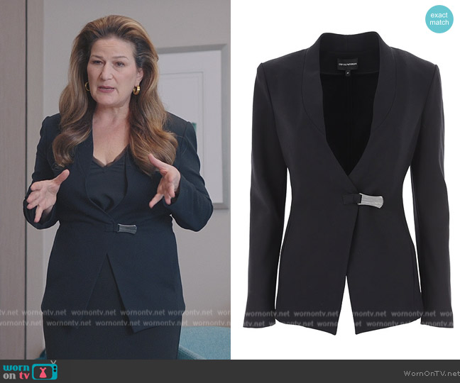 Katherine’s black blazer on American Auto