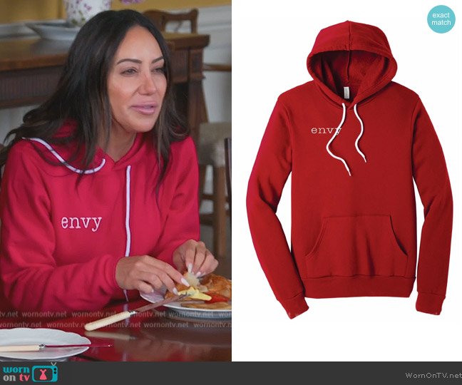 Envy Red Envy Hoodie worn by Melissa Gorga on The Real Housewives of New Jersey