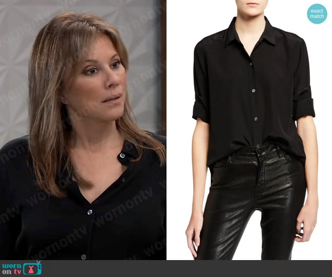 Equipment Leema Silk Shirt worn by Alexis Davis (Nancy Lee Grahn) on General Hospital