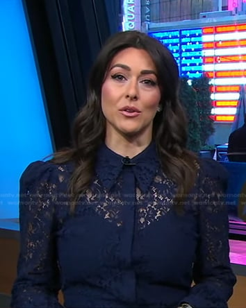 Erielle’s navy lace blouse on Good Morning America