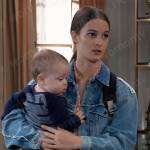 Esme’s oversized cropped denim jacket on General Hospital