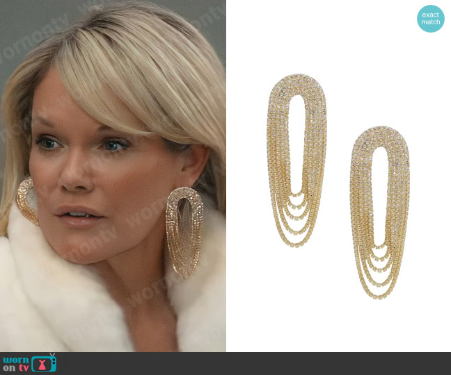 Ettika Crystal Chandelier Earrings worn by Ava Jerome (Maura West) on General Hospital