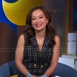 Eva’s black double breasted tweed dress on Good Morning America