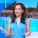 Eva’s blue ribbed button front dress on Good Morning America